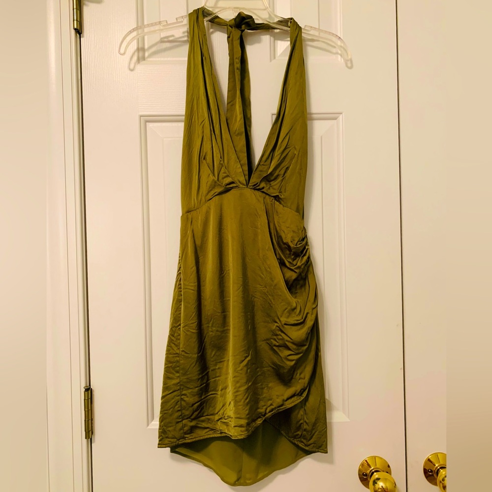 Zara Satin Halter Dress.